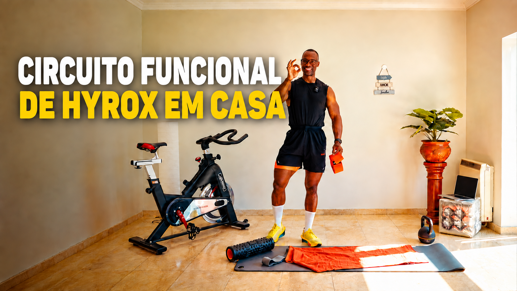 Circuito funcional de Hyrox em casa