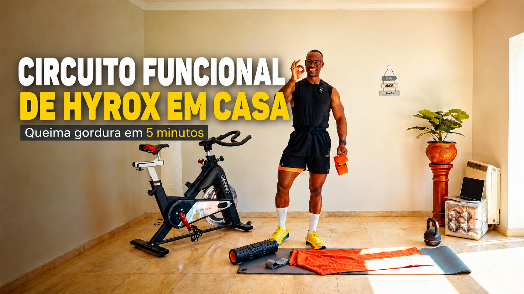 Circuito funcional de Hyrox em casa - Queima gordura em 5 minutos